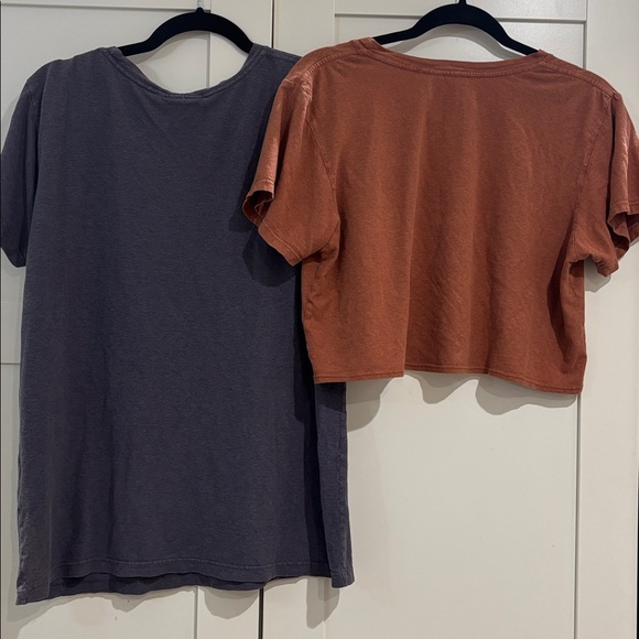 TWO Jungmaven Basic Diesel Gray T-Shirt & Lorel Burnt
Orange Cropped Tee, M - Picture 4 of 5